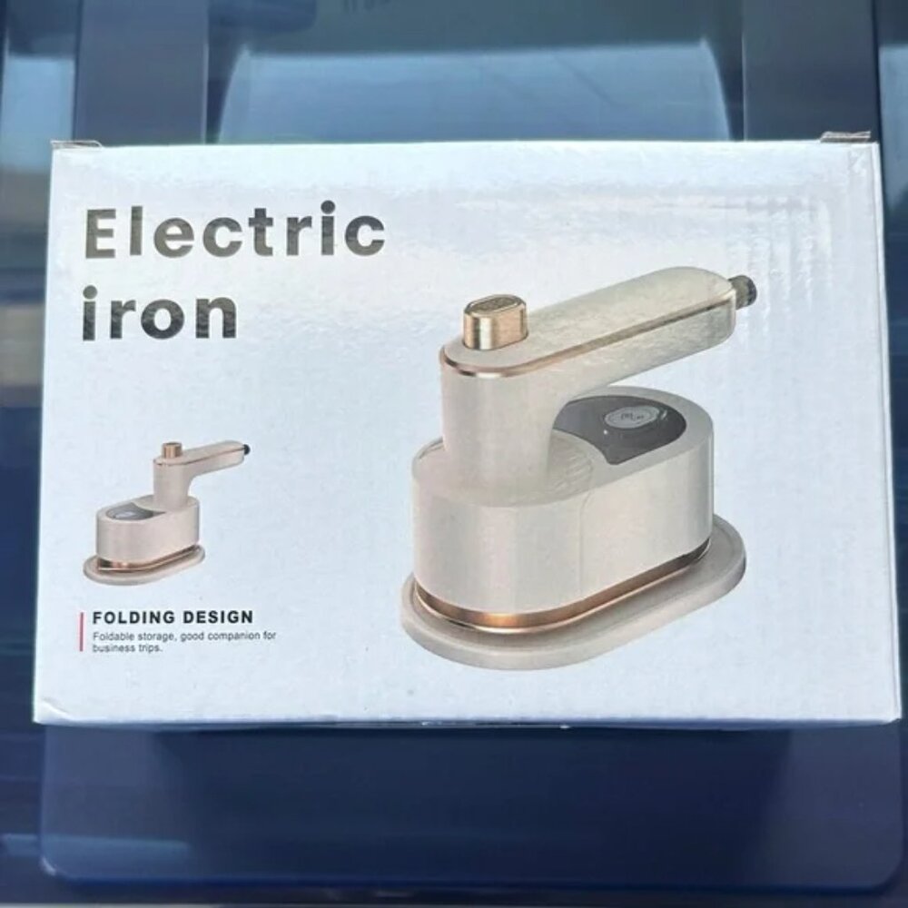 Compact Travel Electric Iron with Folding Design - Green